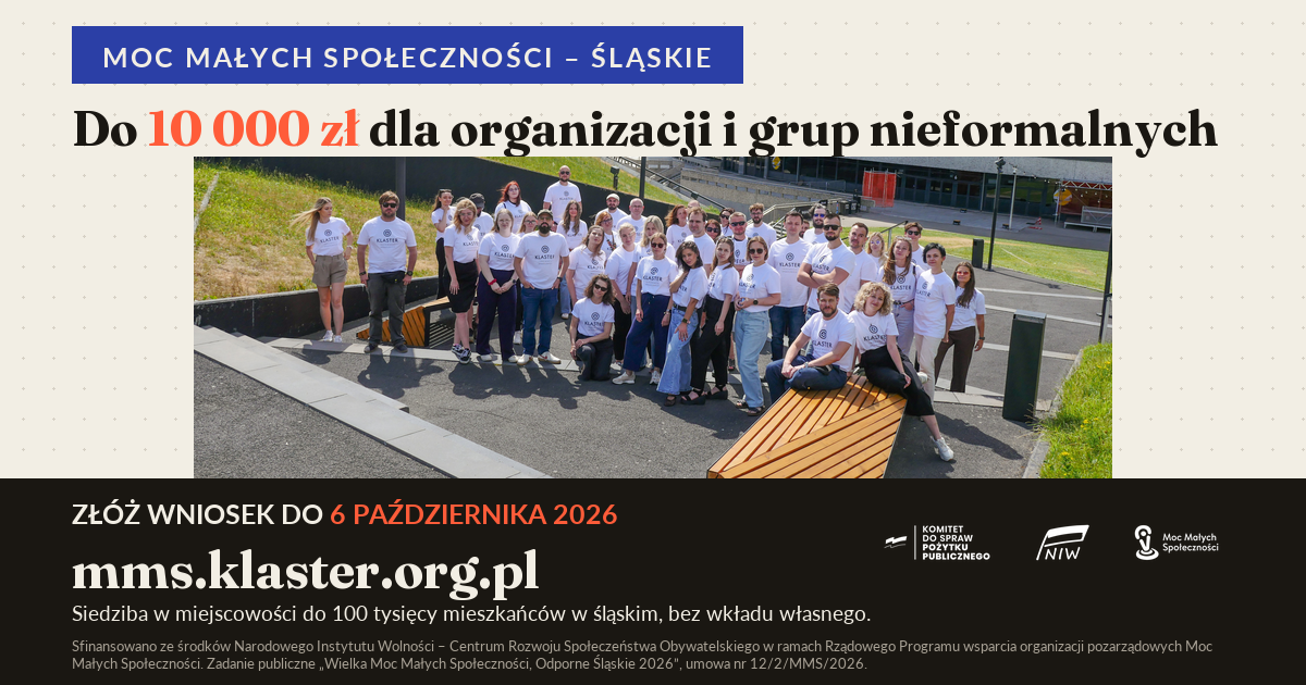 Konkurs mikrodotacji Moc Małych Społeczności – Śląskie, nabór do 6 października 2026